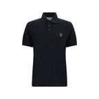 Schwarzes Baumwoll-Poloshirt