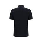 Schwarzes Baumwoll-Poloshirt