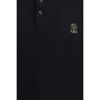 Schwarzes Baumwoll-Poloshirt