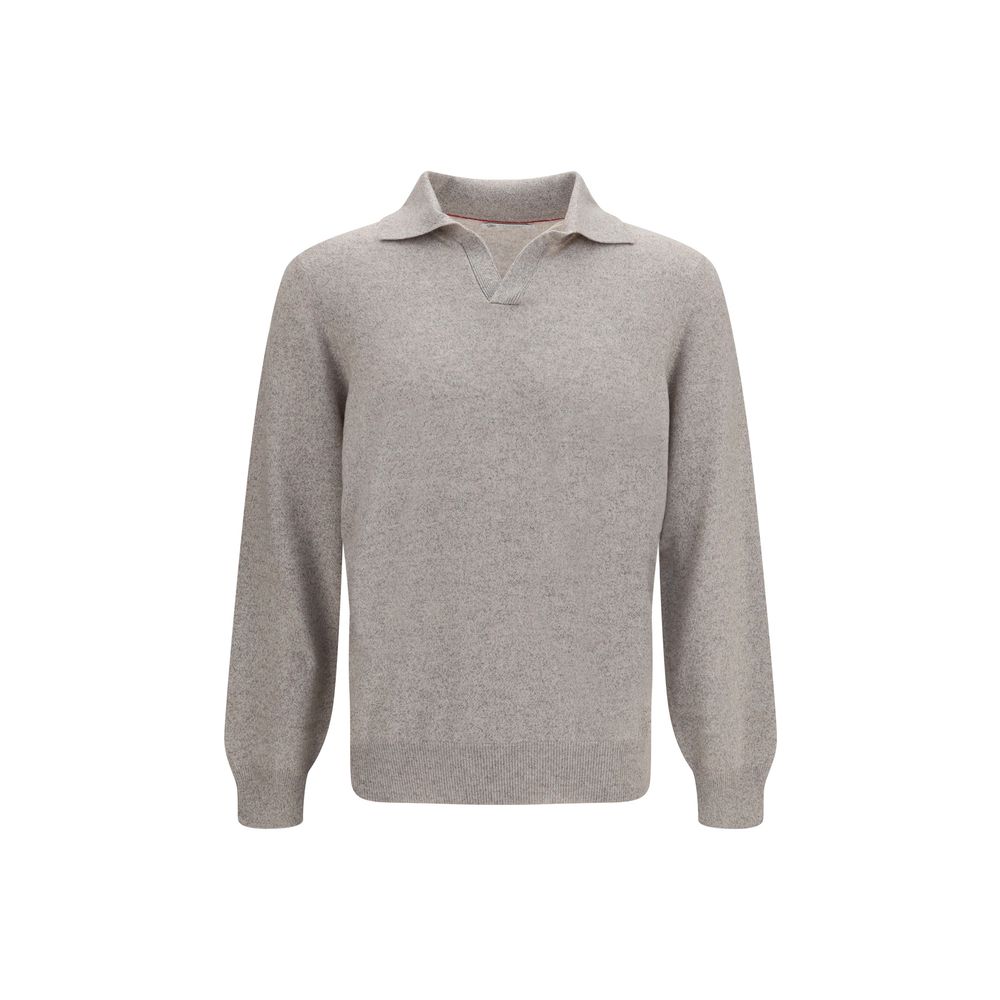 Grauer Kaschmir-Pullover