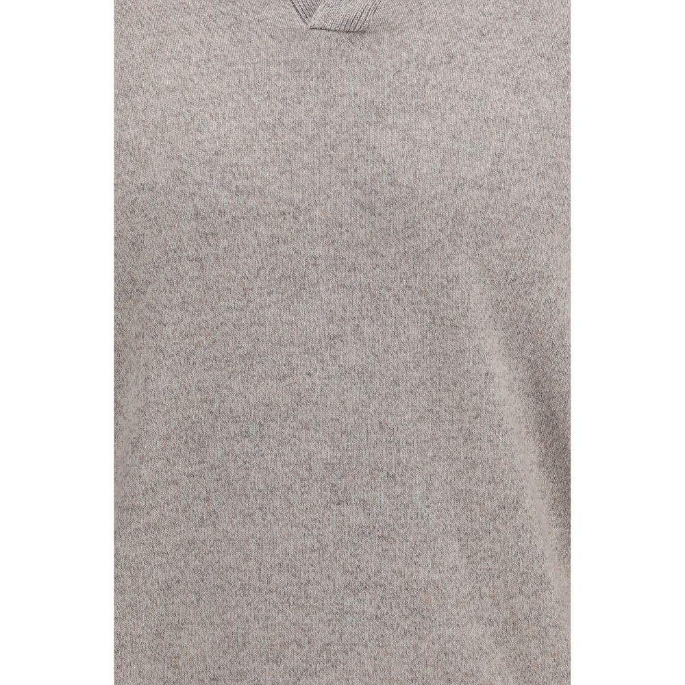 Grauer Kaschmir-Pullover