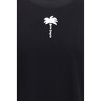 Schwarzes Baumwoll-T-Shirt