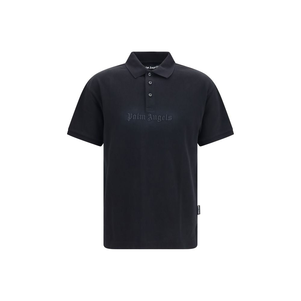 Schwarzes Baumwoll-Poloshirt