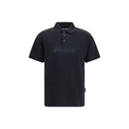 Schwarzes Baumwoll-Poloshirt