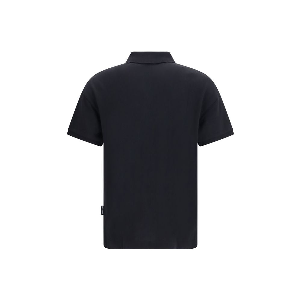 Schwarzes Baumwoll-Poloshirt
