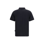 Schwarzes Baumwoll-Poloshirt
