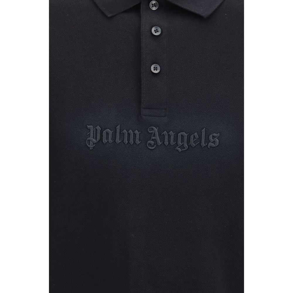 Schwarzes Baumwoll-Poloshirt