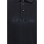 Schwarzes Baumwoll-Poloshirt