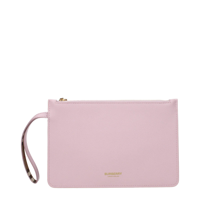 Pink Leather Clutch Bag Burberry