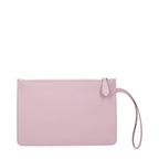 Pink Leather Clutch Bag