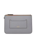 Graue Leder-Clutch