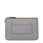 Graue Leder-Clutch