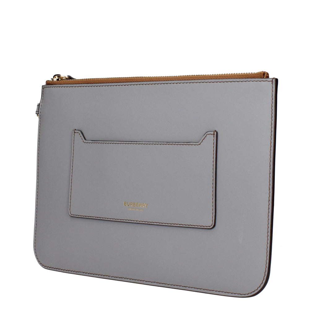Graue Leder-Clutch