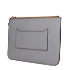 Graue Leder-Clutch
