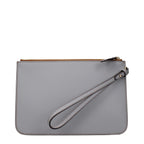 Graue Leder-Clutch