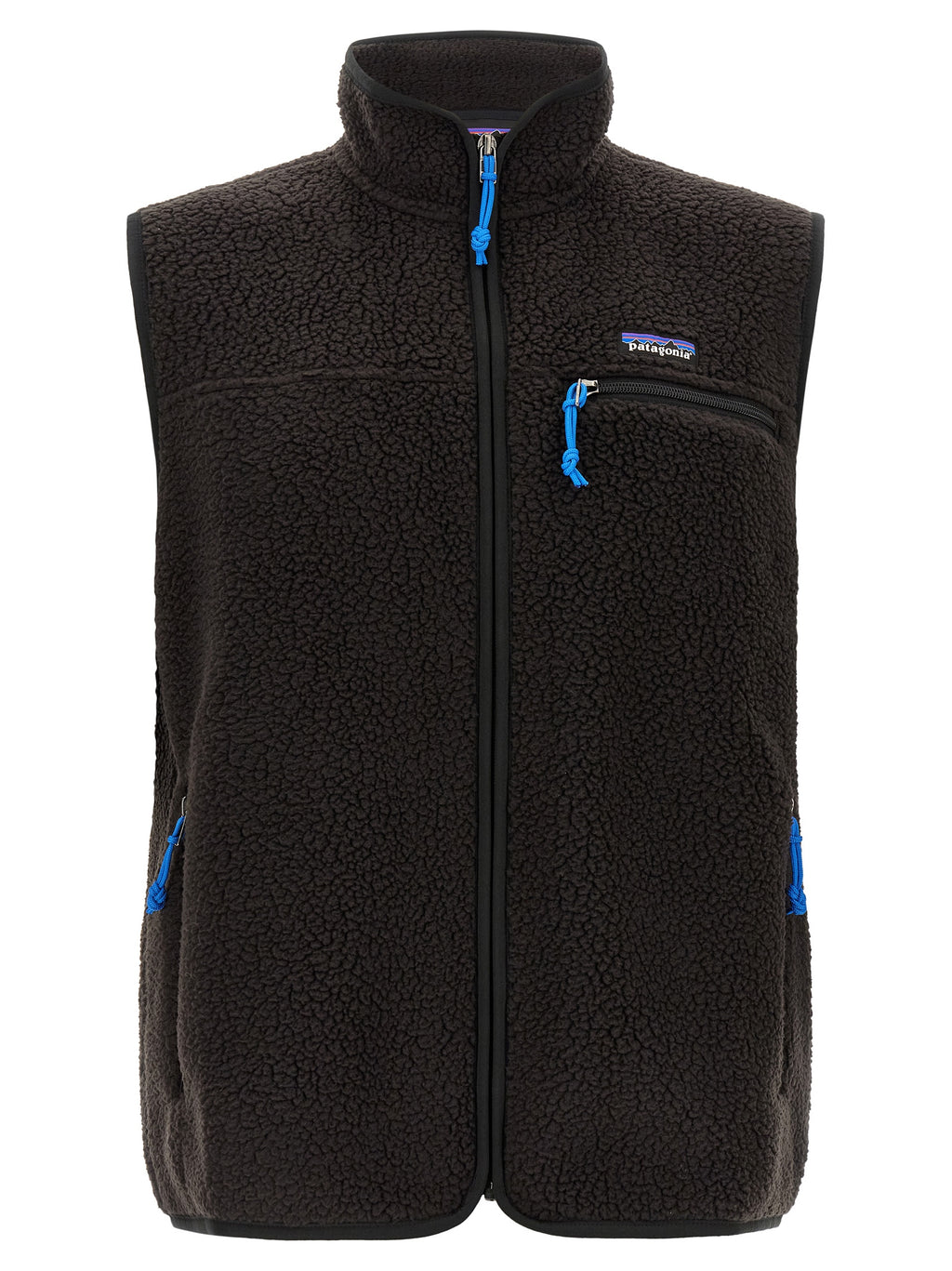 Schwarze ärmellose Jacke aus Polyester