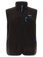 Schwarze ärmellose Jacke aus Polyester