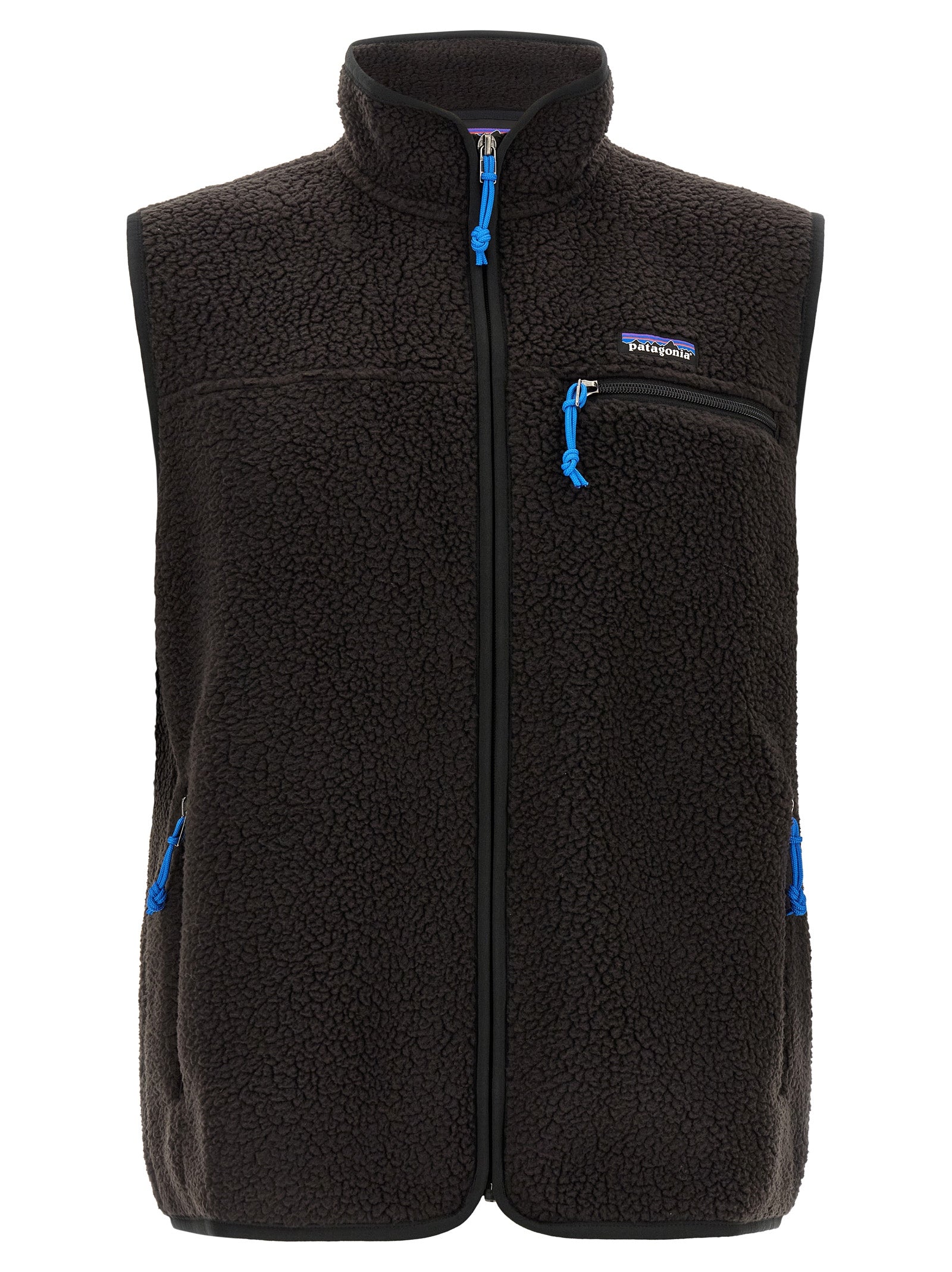 Schwarze ärmellose Jacke aus Polyester