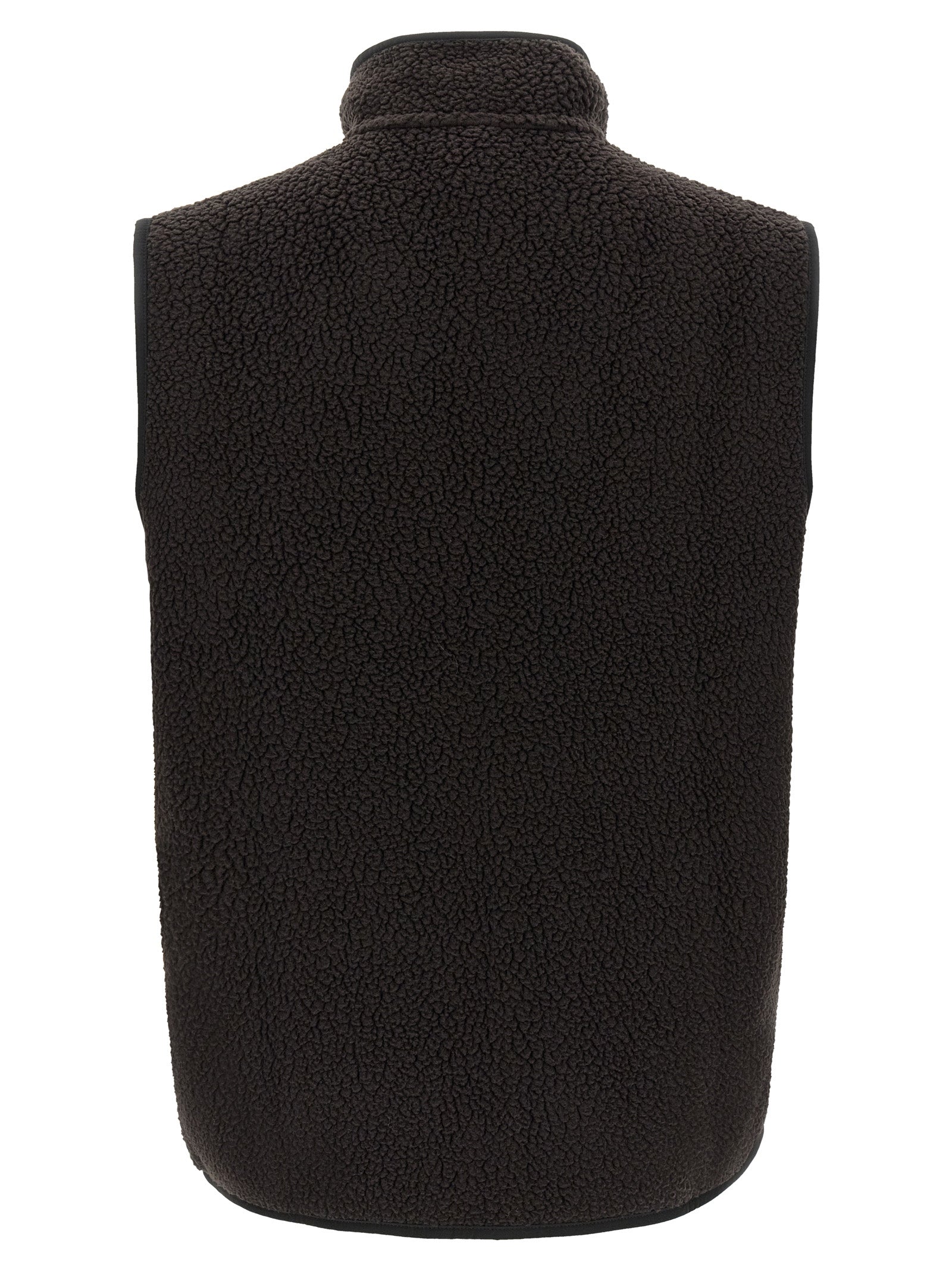 Schwarze ärmellose Jacke aus Polyester