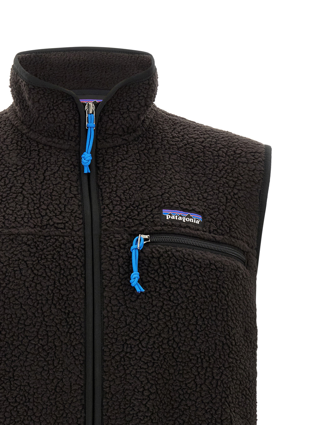 Schwarze ärmellose Jacke aus Polyester