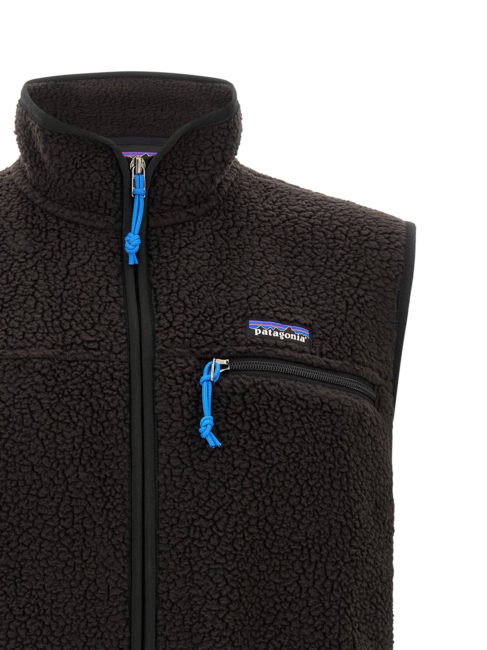 Schwarze ärmellose Jacke aus Polyester
