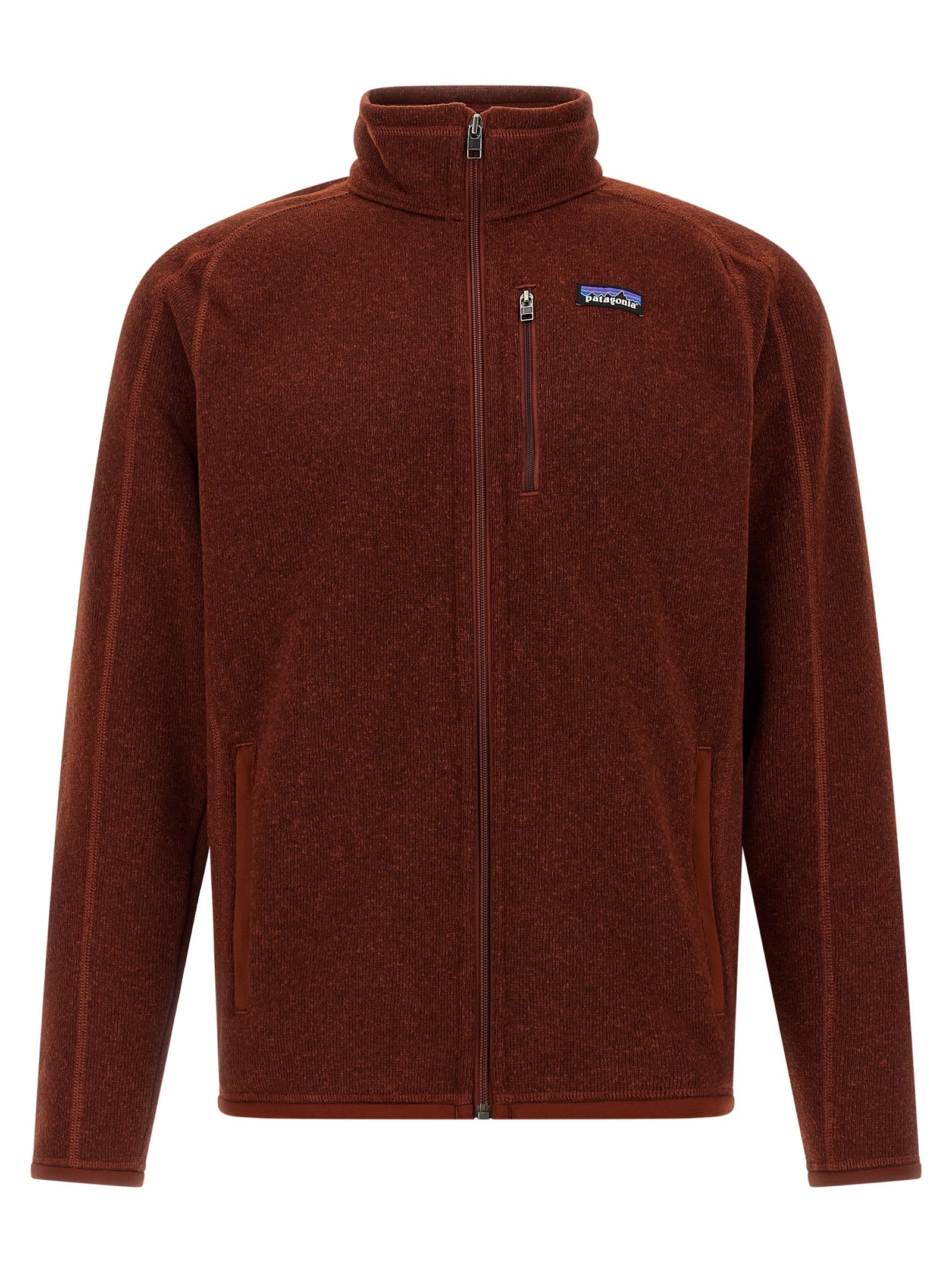 Rote Polyester-Jacke in voller Länge
