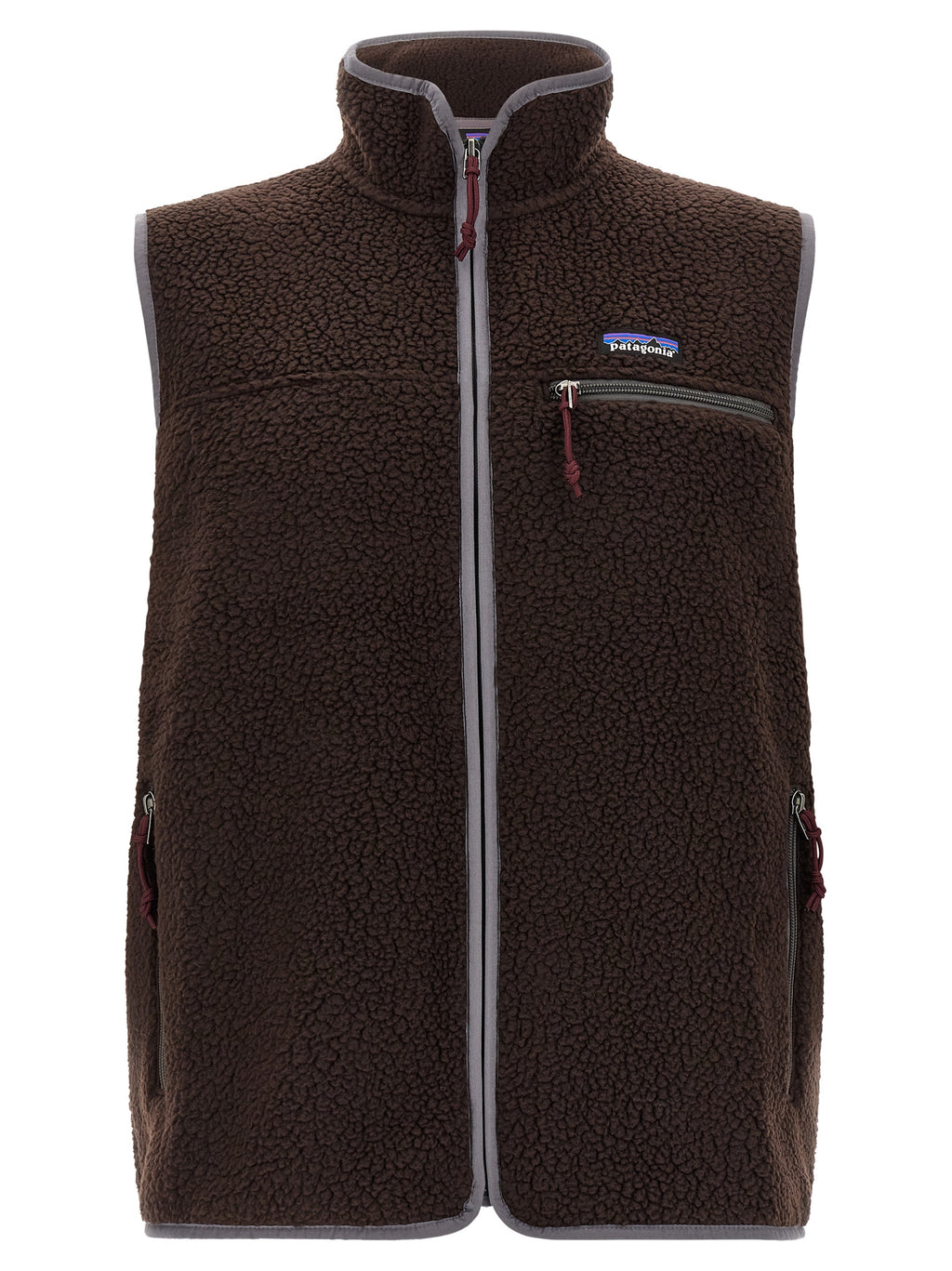 Braune ärmellose Jacke aus Polyester