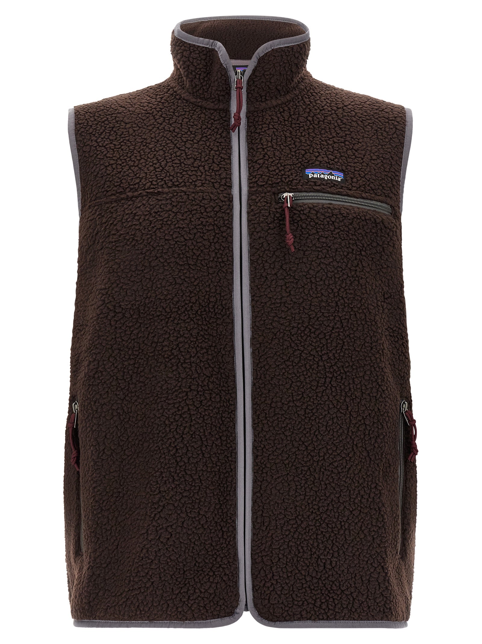Braune ärmellose Jacke aus Polyester