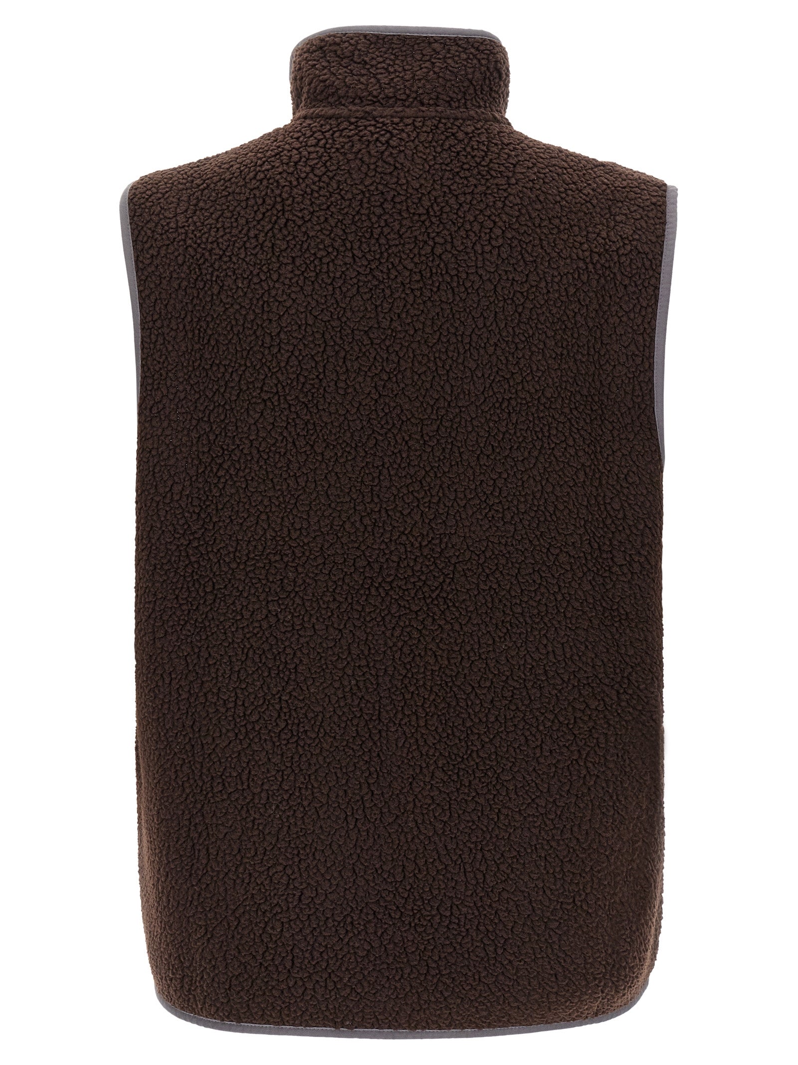Braune ärmellose Jacke aus Polyester
