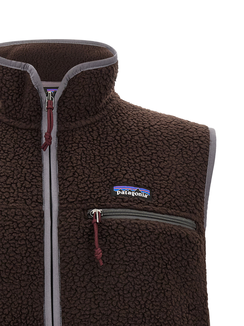 Braune ärmellose Jacke aus Polyester