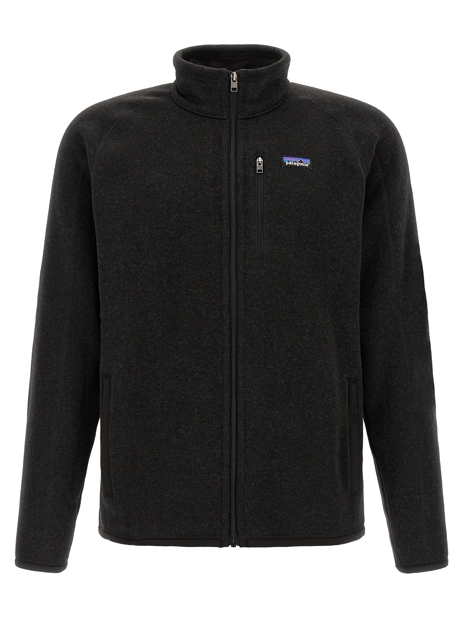 Schwarze Polyester-Jacke in voller Länge