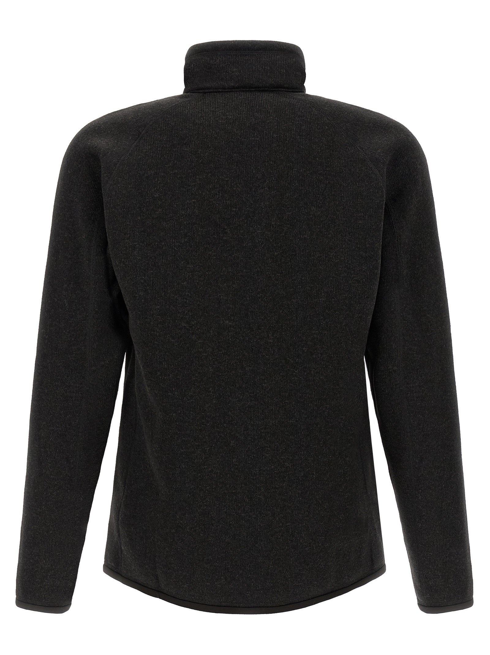 Schwarze Polyester-Jacke in voller Länge
