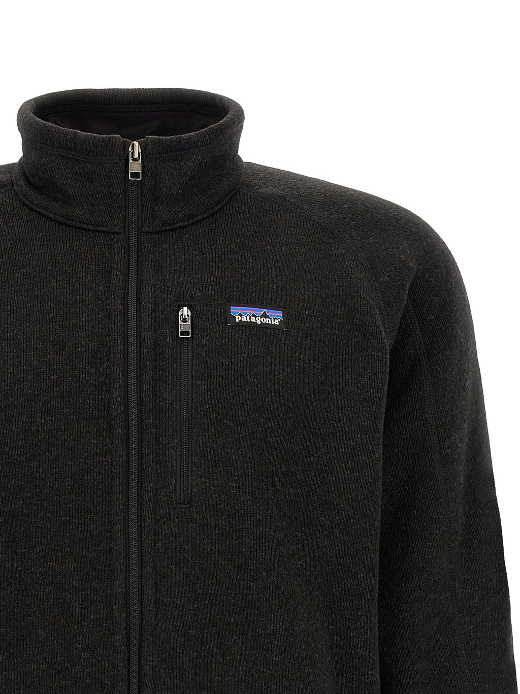 Schwarze Polyester-Jacke in voller Länge