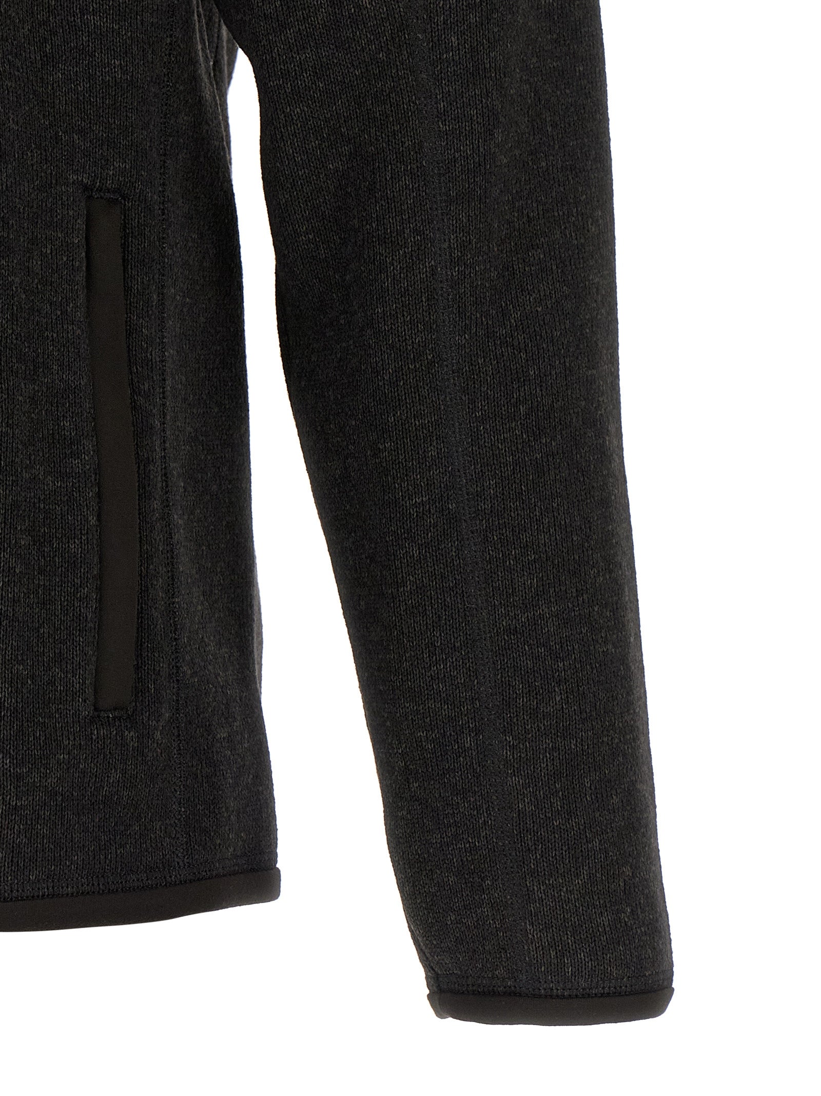 Schwarze Polyester-Jacke in voller Länge