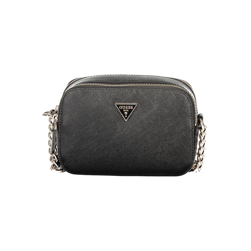 Schwarze Damen-Handtasche aus Polyurethan