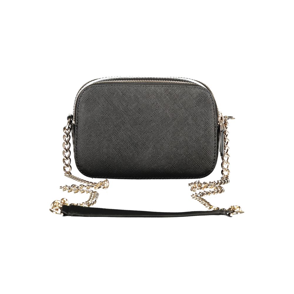 Schwarze Damen-Handtasche aus Polyurethan
