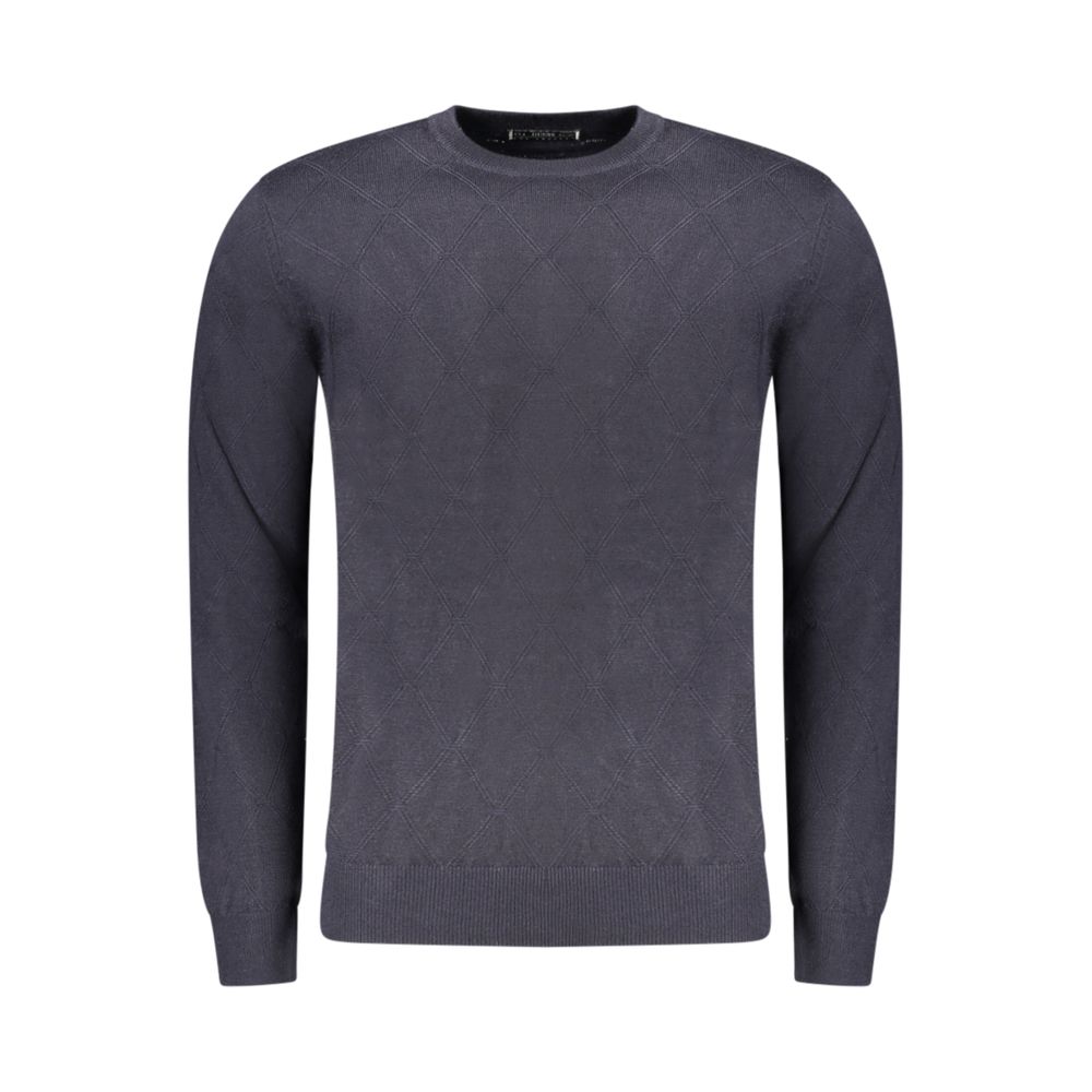Blauer Wollpullover