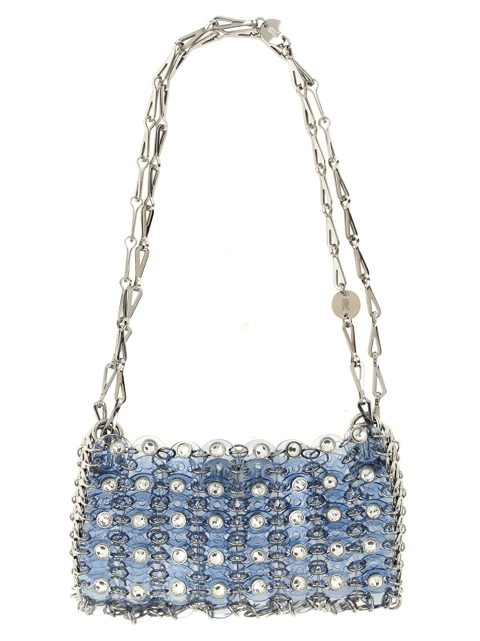 Schultertasche aus blauem Harz Paco Rabanne