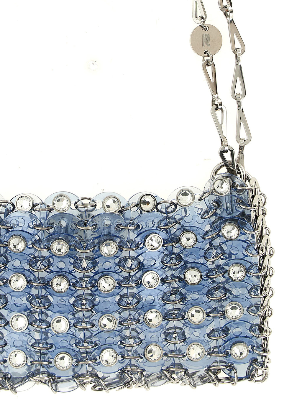 Schultertasche aus blauem Harz Paco Rabanne