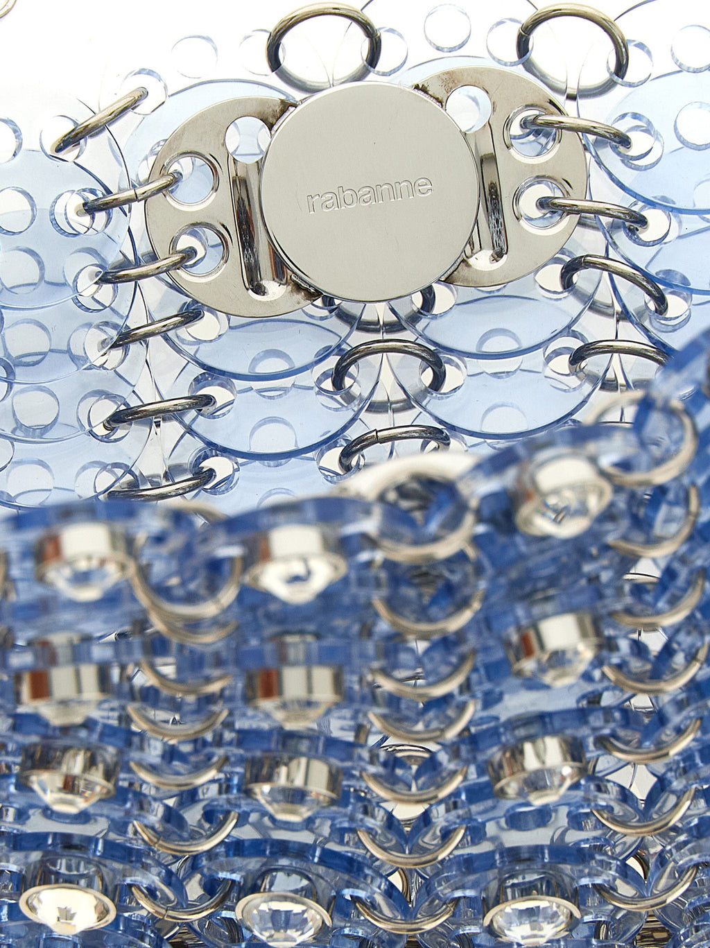 Schultertasche aus blauem Harz Paco Rabanne
