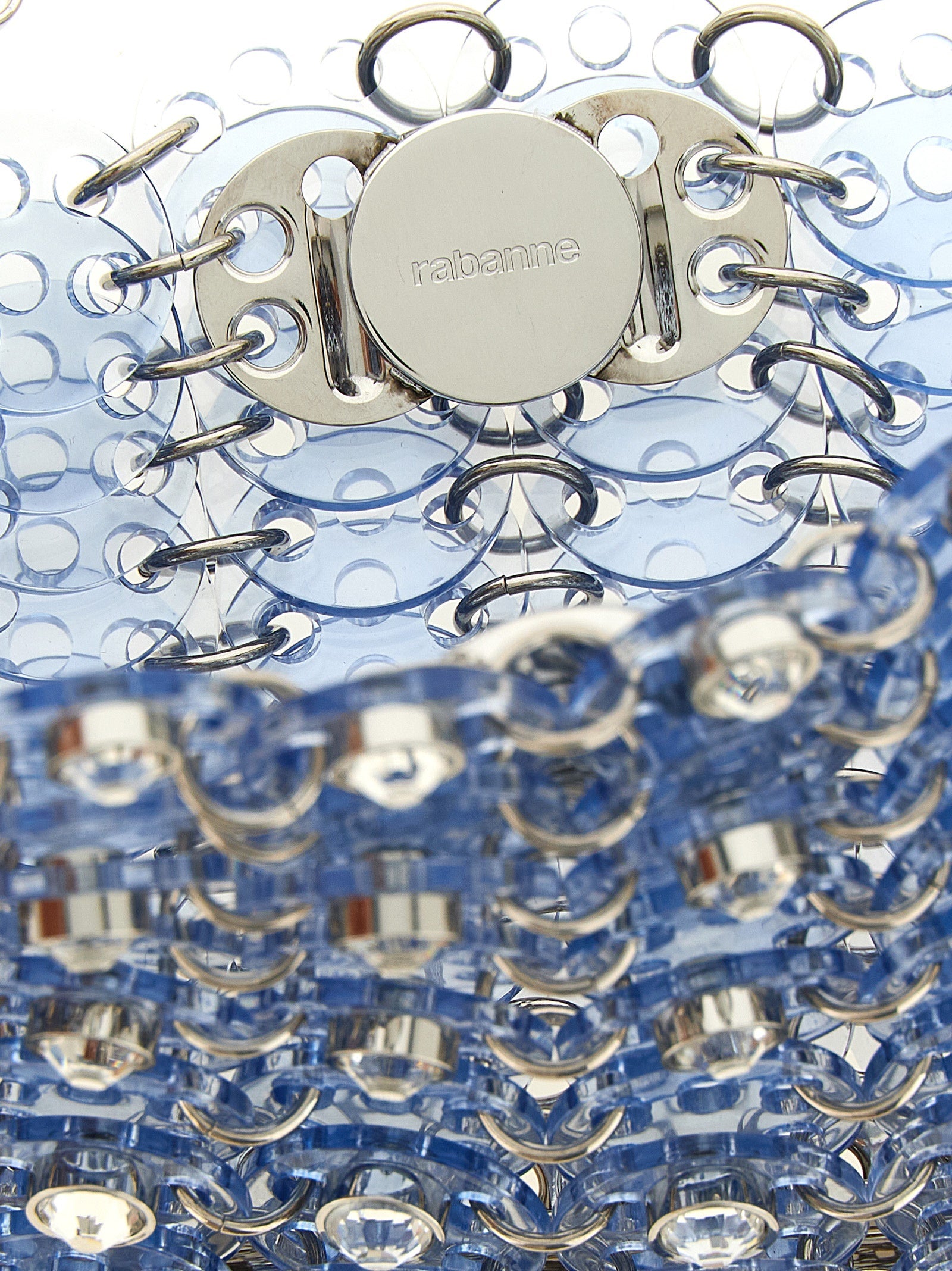 Schultertasche aus blauem Harz Paco Rabanne