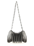 Schultertasche aus silbernem Edelstahl Paco Rabanne