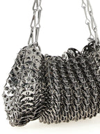 Schultertasche aus silbernem Edelstahl Paco Rabanne