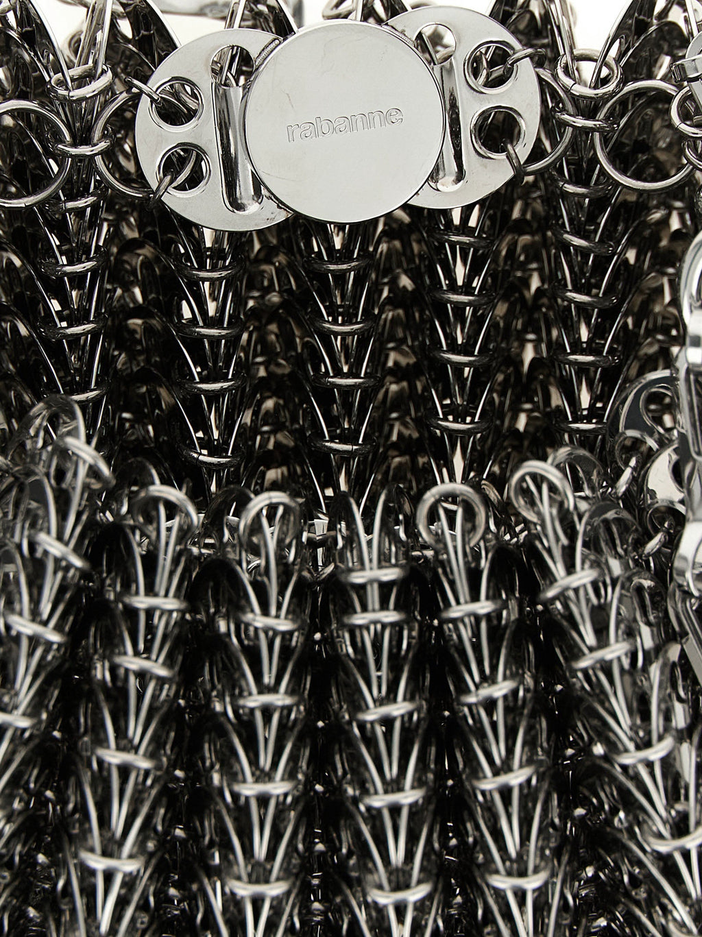 Schultertasche aus silbernem Edelstahl Paco Rabanne