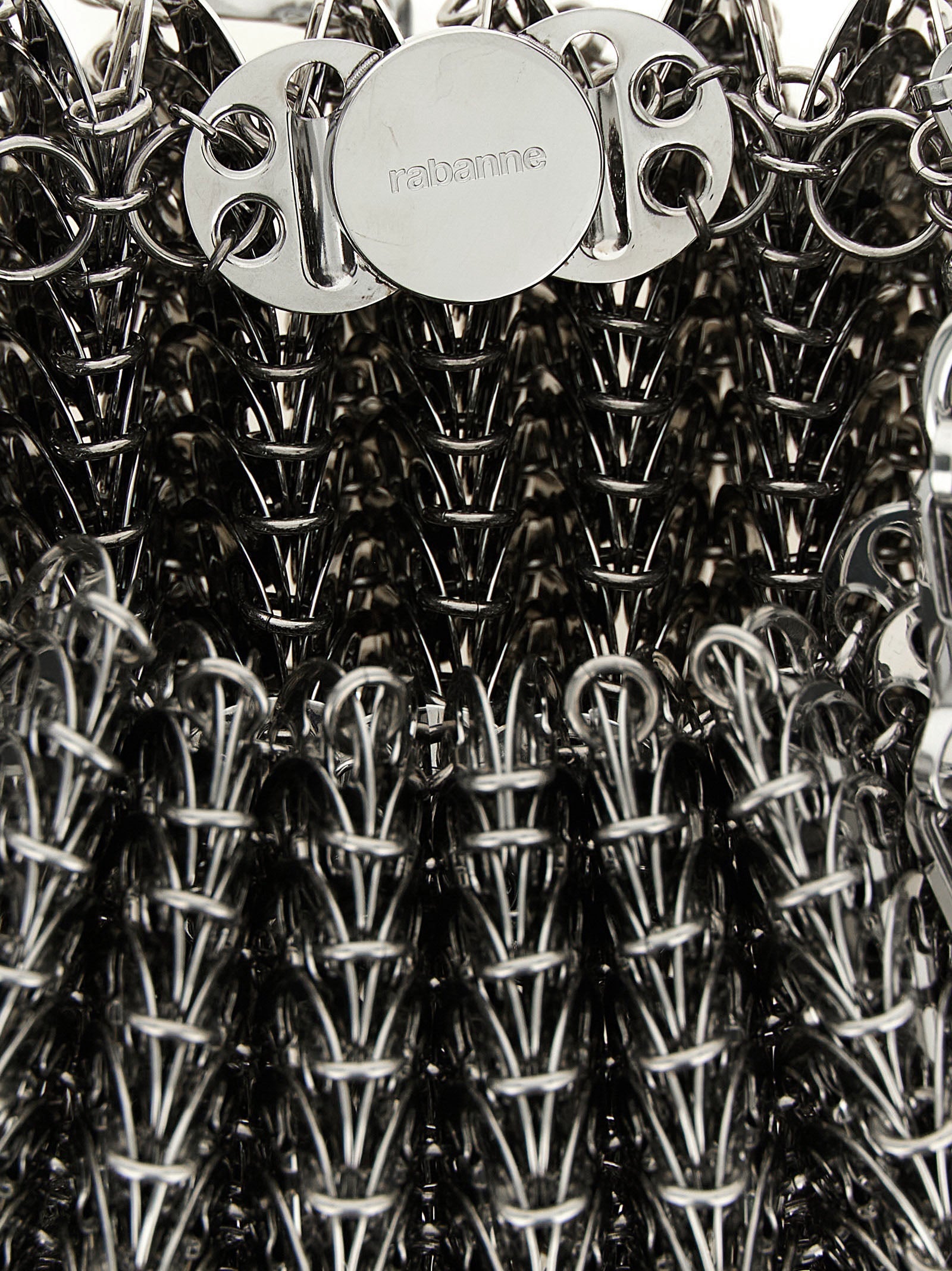 Schultertasche aus silbernem Edelstahl Paco Rabanne