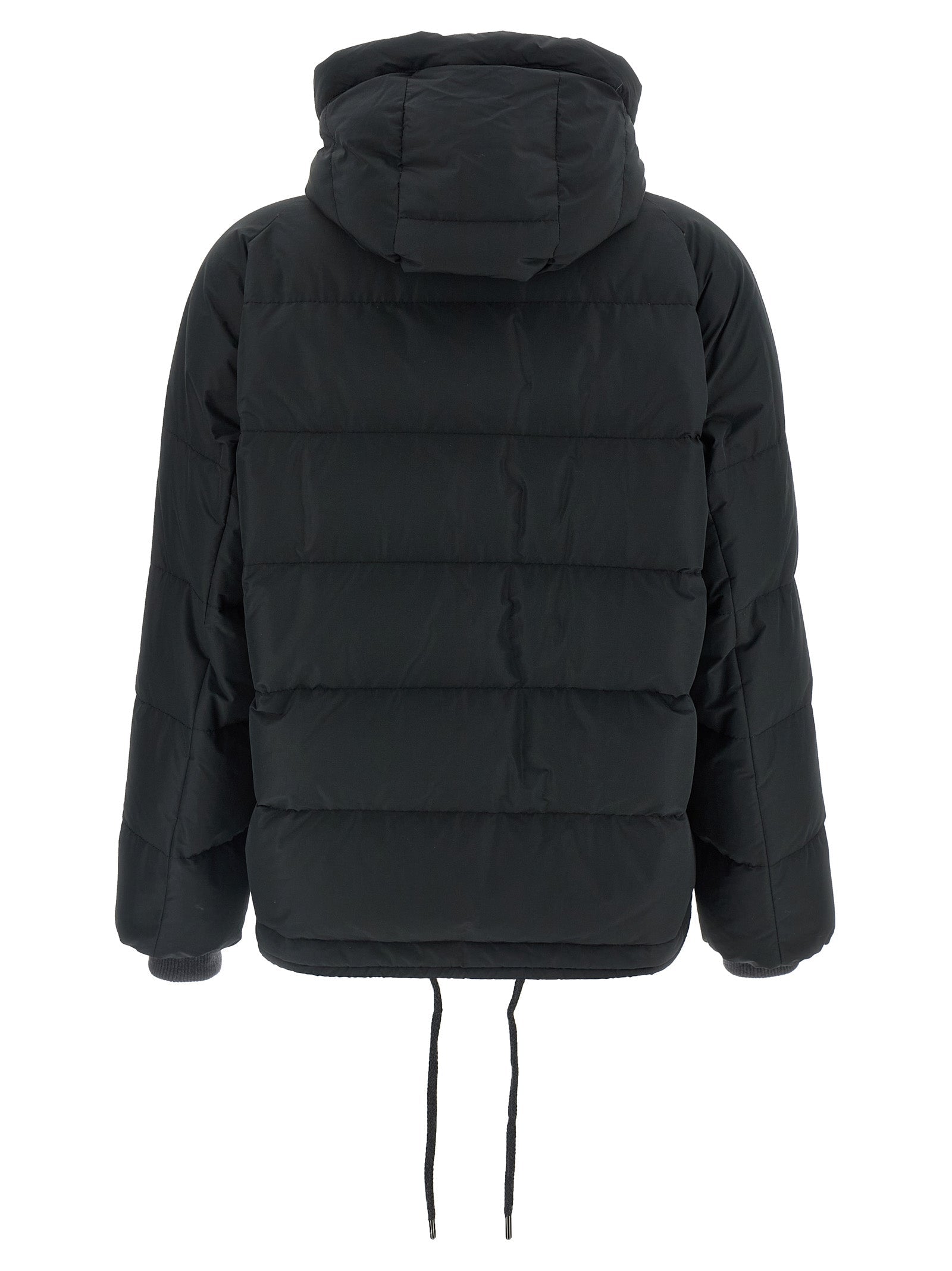 Schwarze Baumwoll-Shell-Jacke Brunello Cucinelli