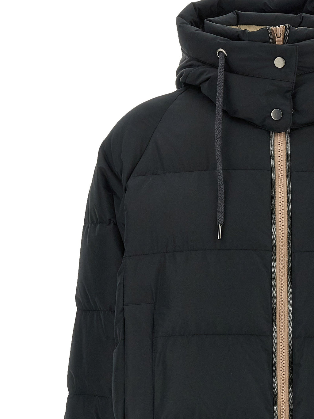Schwarze Baumwoll-Shell-Jacke Brunello Cucinelli