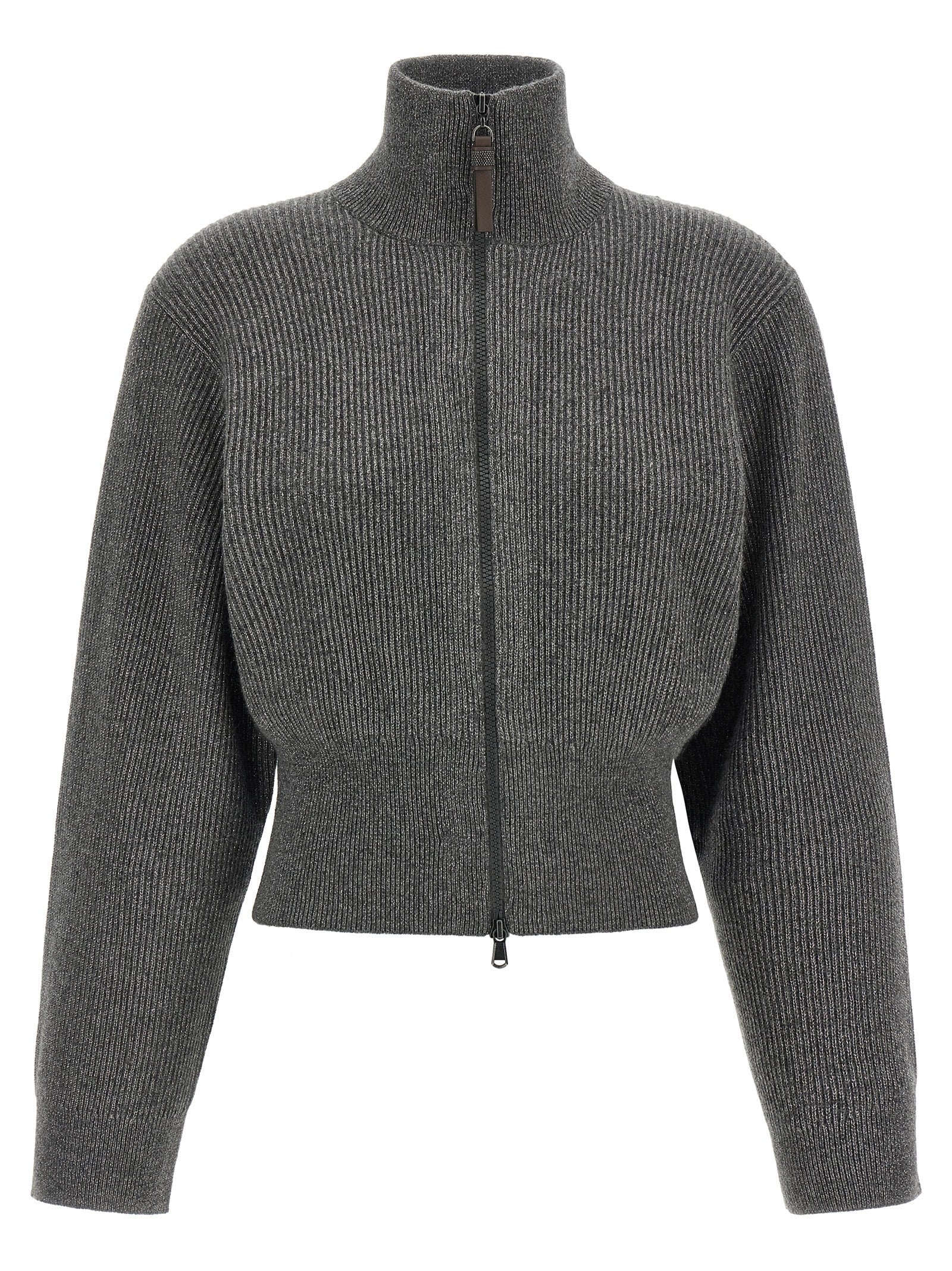 Grauer Kaschmir-Strickjacke Brunello Cucinelli