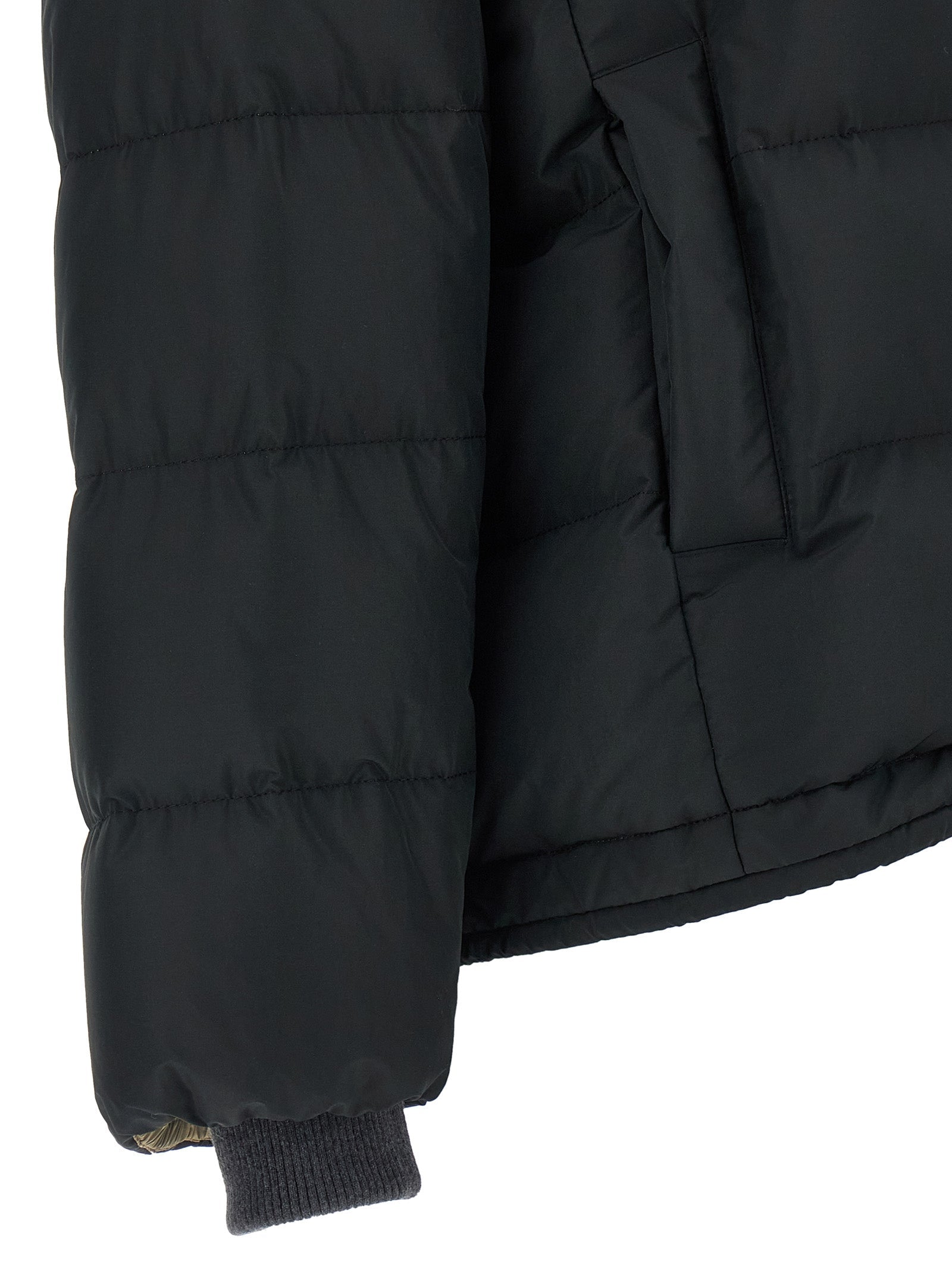 Schwarze Baumwoll-Shell-Jacke Brunello Cucinelli