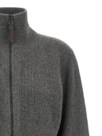 Grauer Kaschmir-Strickjacke Brunello Cucinelli